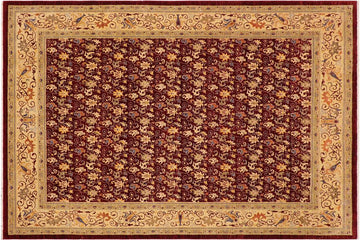 handmade Transitional Kafkaz Chobi Ziegler Burgundy Tan Hand Knotted RECTANGLE 100% WOOL area rug 9 x 12